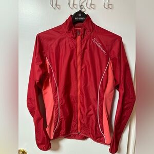Salomon Red and Coral Athletic Zip Jacket